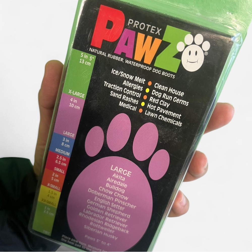 PAWZ Black Rubber Dog Boots - Large‎